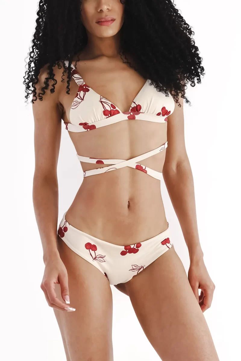 Bottom SC -  The Cherry one Top Bikini - Blanco - Rojo - Imagen 3