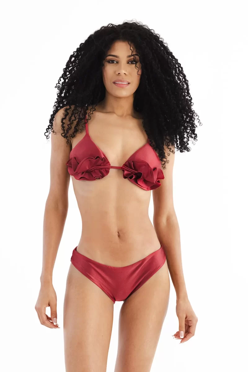 Bottom SC -  The Ruffle Darling Bikini - Rojo - Vino