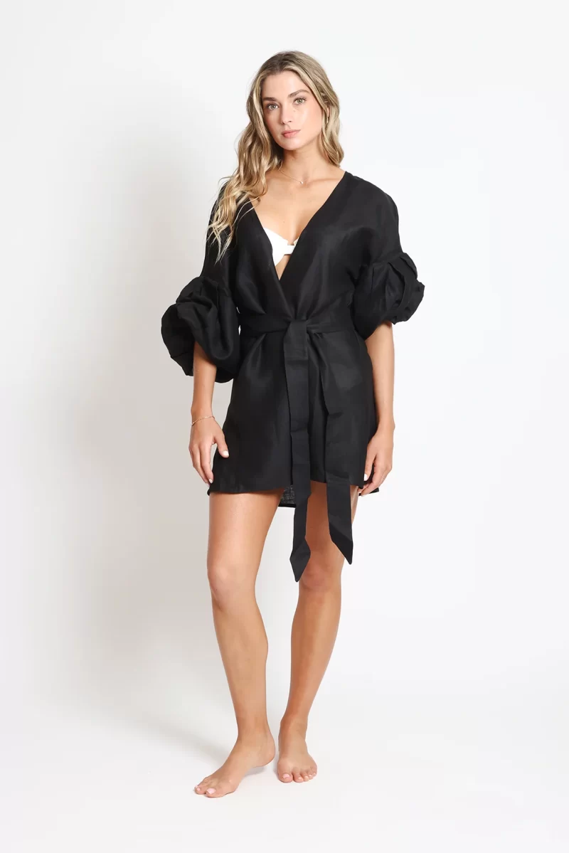 Cover Up - Vintage Chic Kimono  - Negro