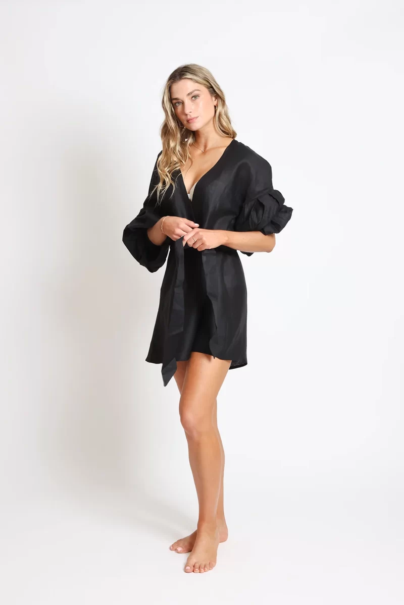 Cover Up - Vintage Chic Kimono  - Negro - Imagen 4