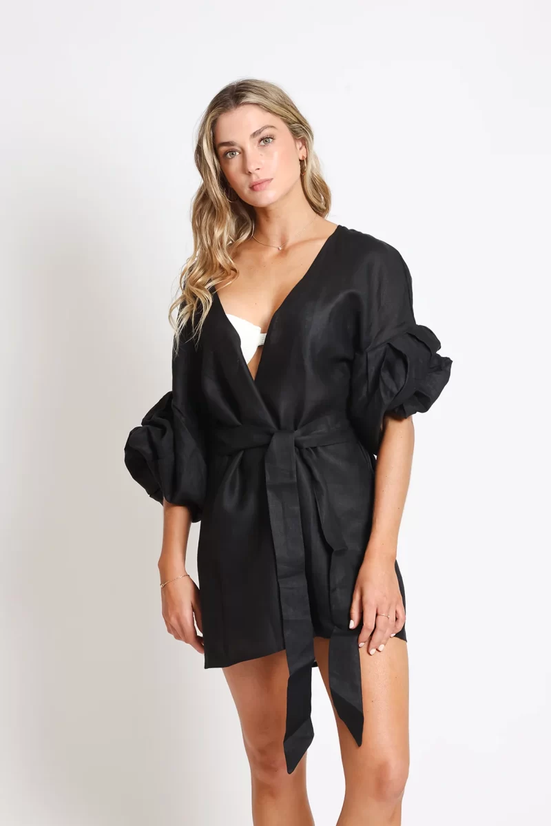 Cover Up - Vintage Chic Kimono  - Negro - Imagen 2