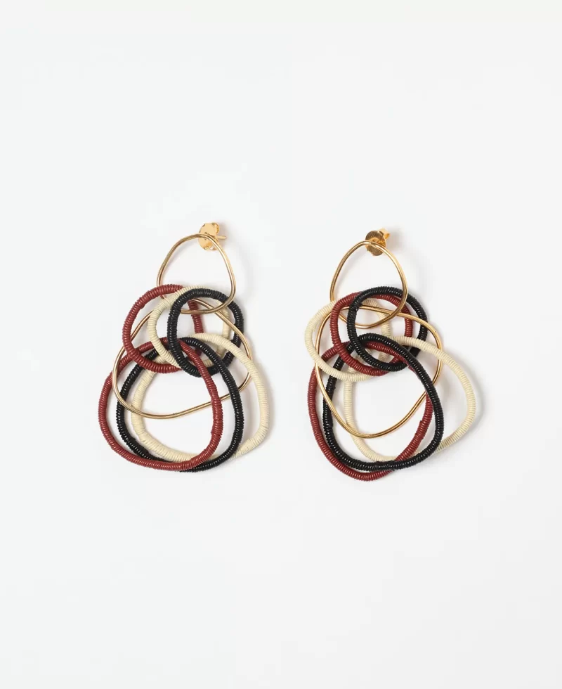 Aros -  Malik -  Blanco - Negro - Terracota