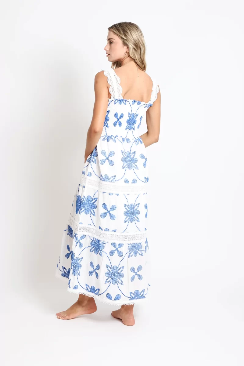 Vestido - Coco Maxi - Blanco - Azul - Imagen 5